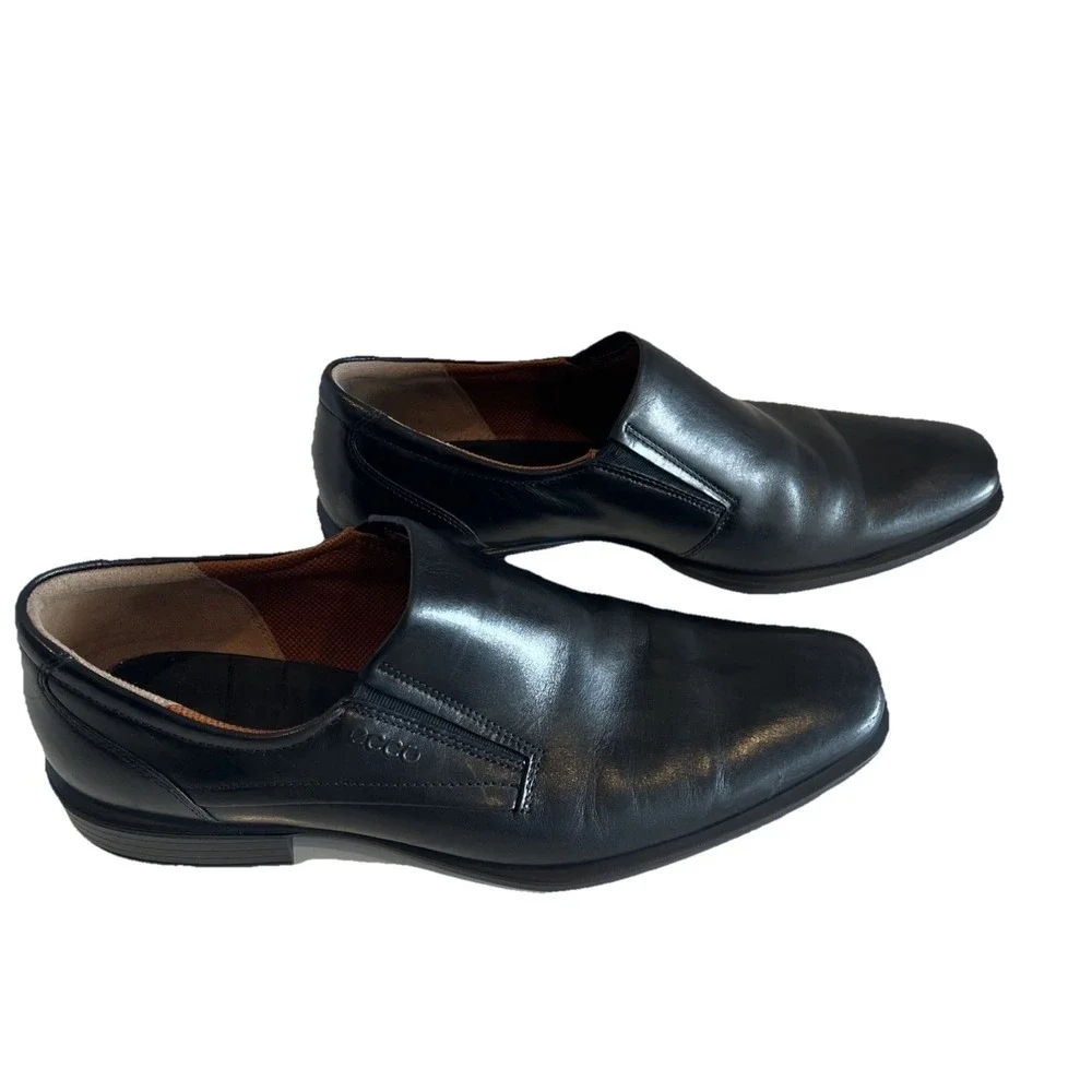 Ecco Black Leather Slip-On Oxford Loafer Shoes Euro 44 | Men's US 10-10.5